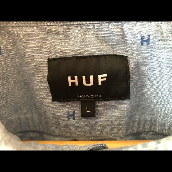 HUF button-down payday chambray denim-style shirt - Picture 4 of 11